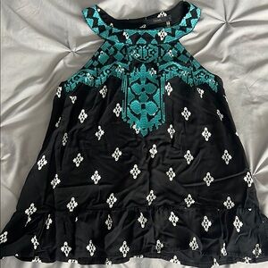 THML Black and White Graphic Sleeveless Tank Top